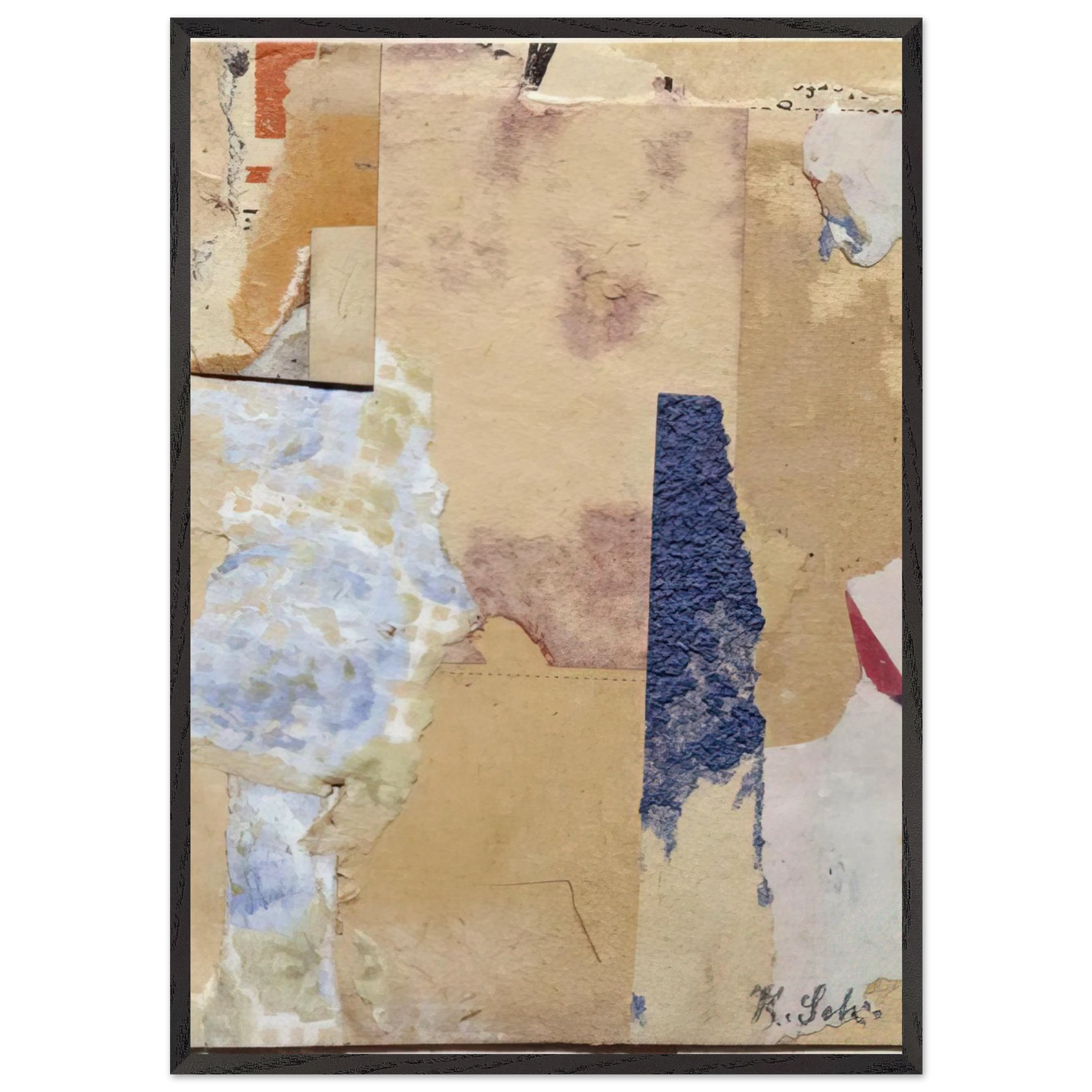 APHORISM 1923 - Kurt Schwitters 70x100 cm / 28x40 inches Framed Art Print – Black Wooden Frame