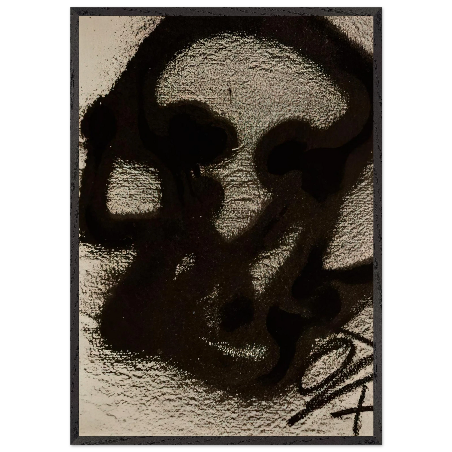 EQUATION III 1987 - Antoni Tapies 70x100 cm / 28x40 inches Framed Art Print – Black Wooden Frame