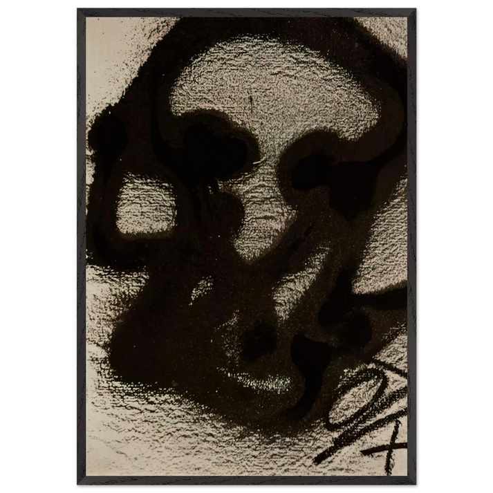 EQUATION III 1987 - Antoni Tapies 70x100 cm / 28x40 inches Framed Art Print – Black Wooden Frame