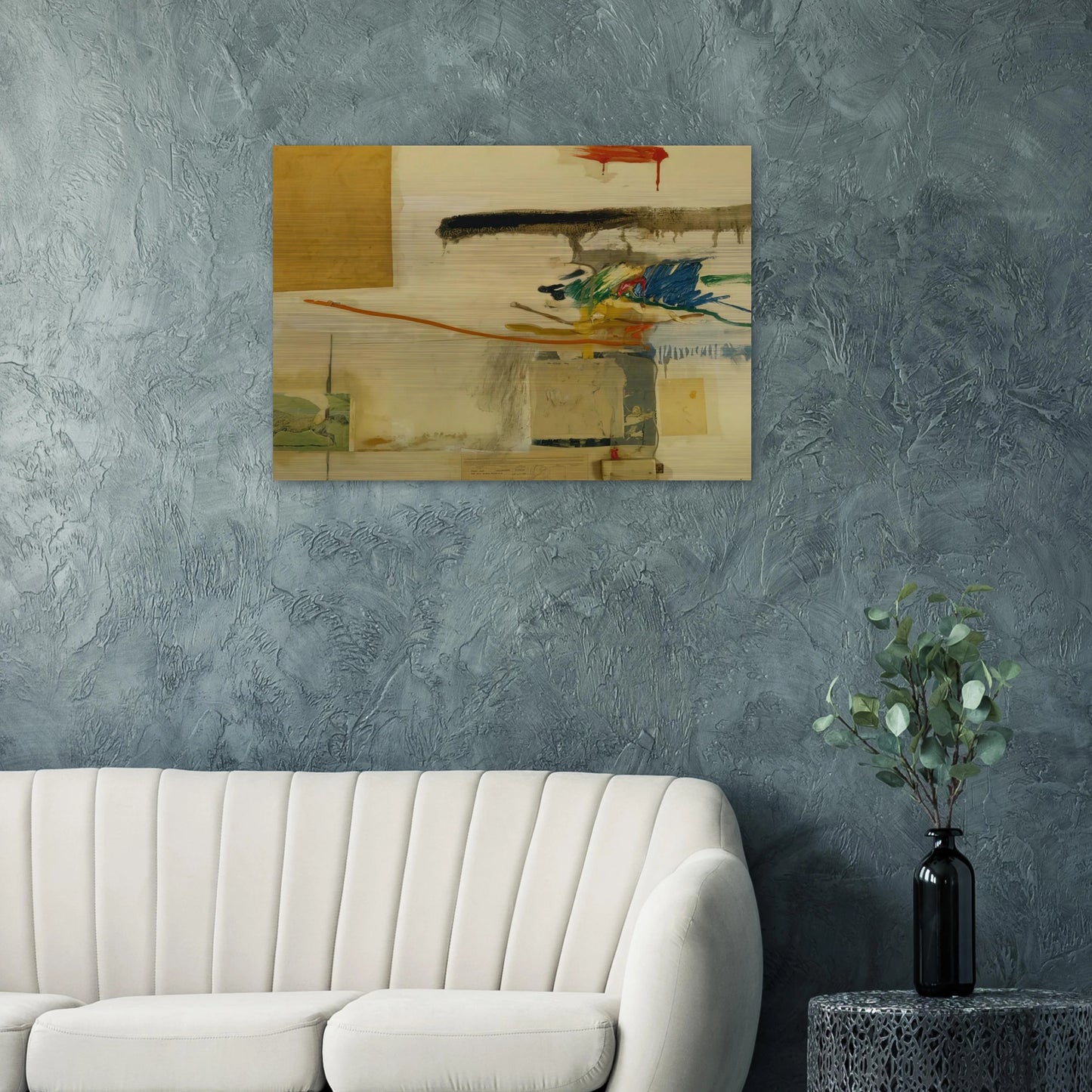 UNTITLED FORMERLY TITLED COLLAGE WITH HORSE 1957 - Robert Rauschenberg Brushed Aluminum Print - 70x100 cm / 28x40 inches | Robert Rauschenberg Aluminum Print | Robert Rauschenberg Prints