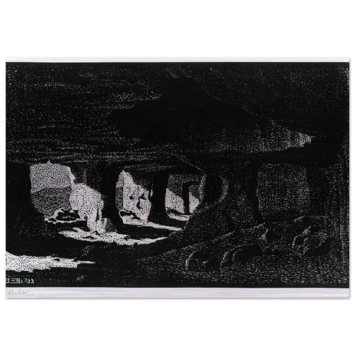 CAVE DWELLINGS NEAR SPERLINGA SICILY - MC Escher Brushed Aluminum Print - 70x100 cm / 28x40 inches | MC Escher Aluminum Print | MC Escher Prints