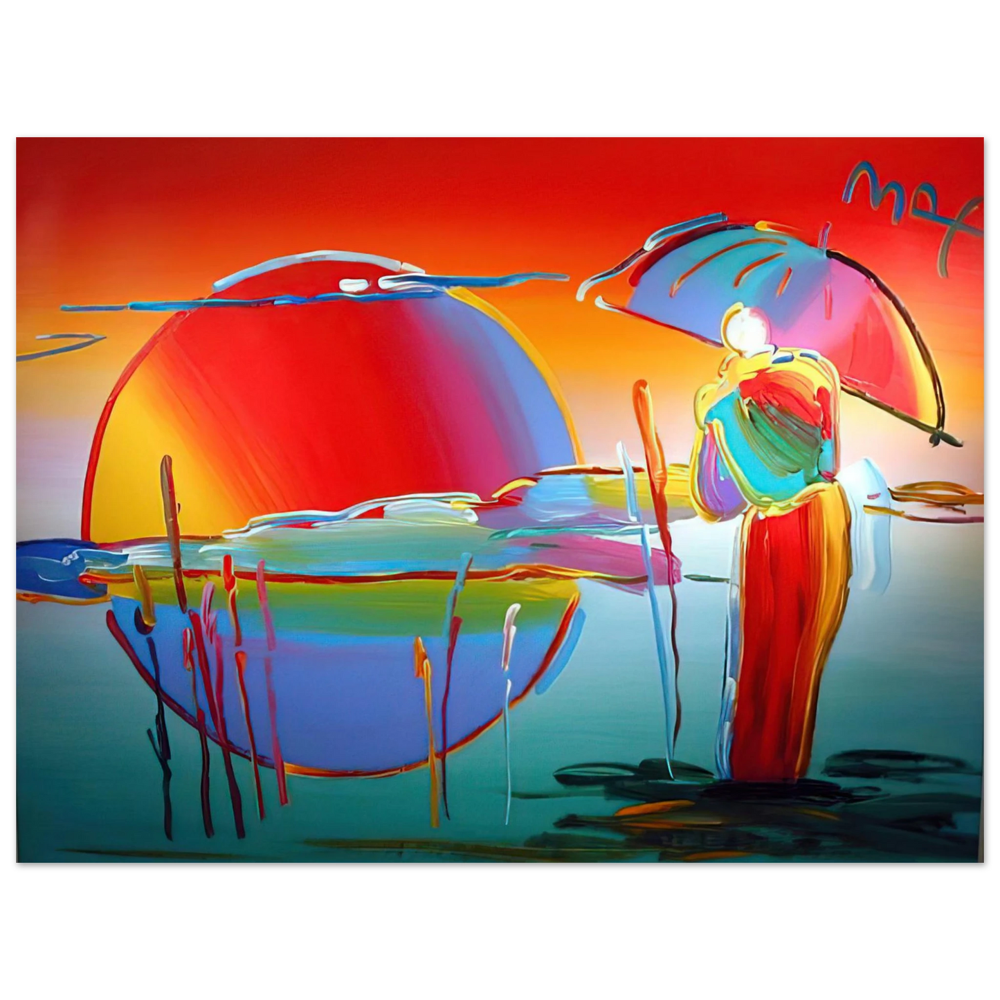 Peter Max - BUDDHA MOON MONK SUNRISE 1999 Fine Art Poster - Default Title