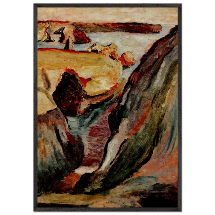 ROCHERS A BELLE ILE 1896 - Henri Matisse 70x100 cm / 28x40 inches Framed Art Print – Black Wooden Frame