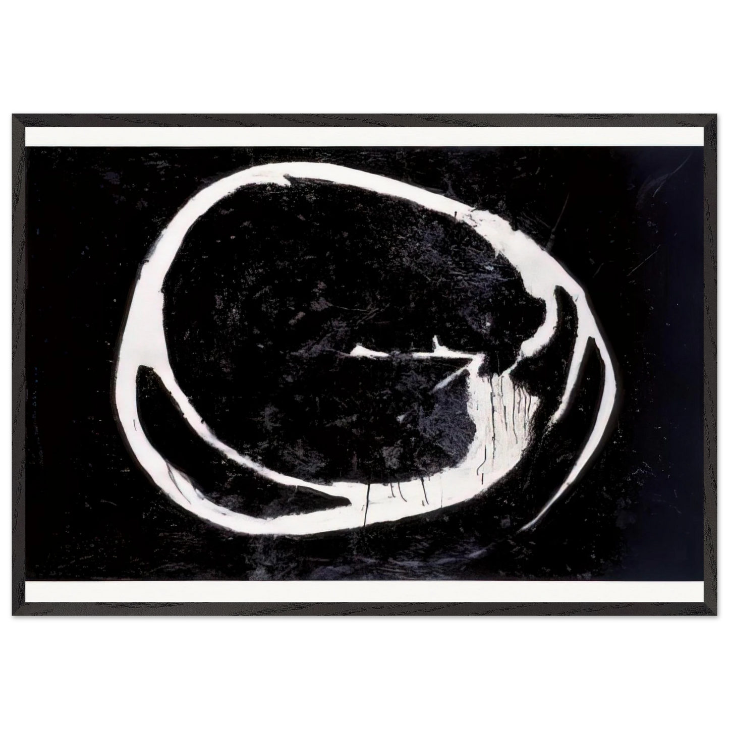 Untitled - 1962 N11 - Jiro Yoshihara 70x100 cm / 28x40 inches Framed Art Print – Black Wooden Frame