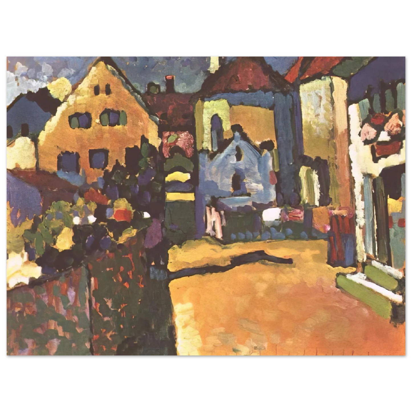 Wassily Kandinsky - GRUNGASSE IN MURNAU 1909 Fine Art Poster - Default Title