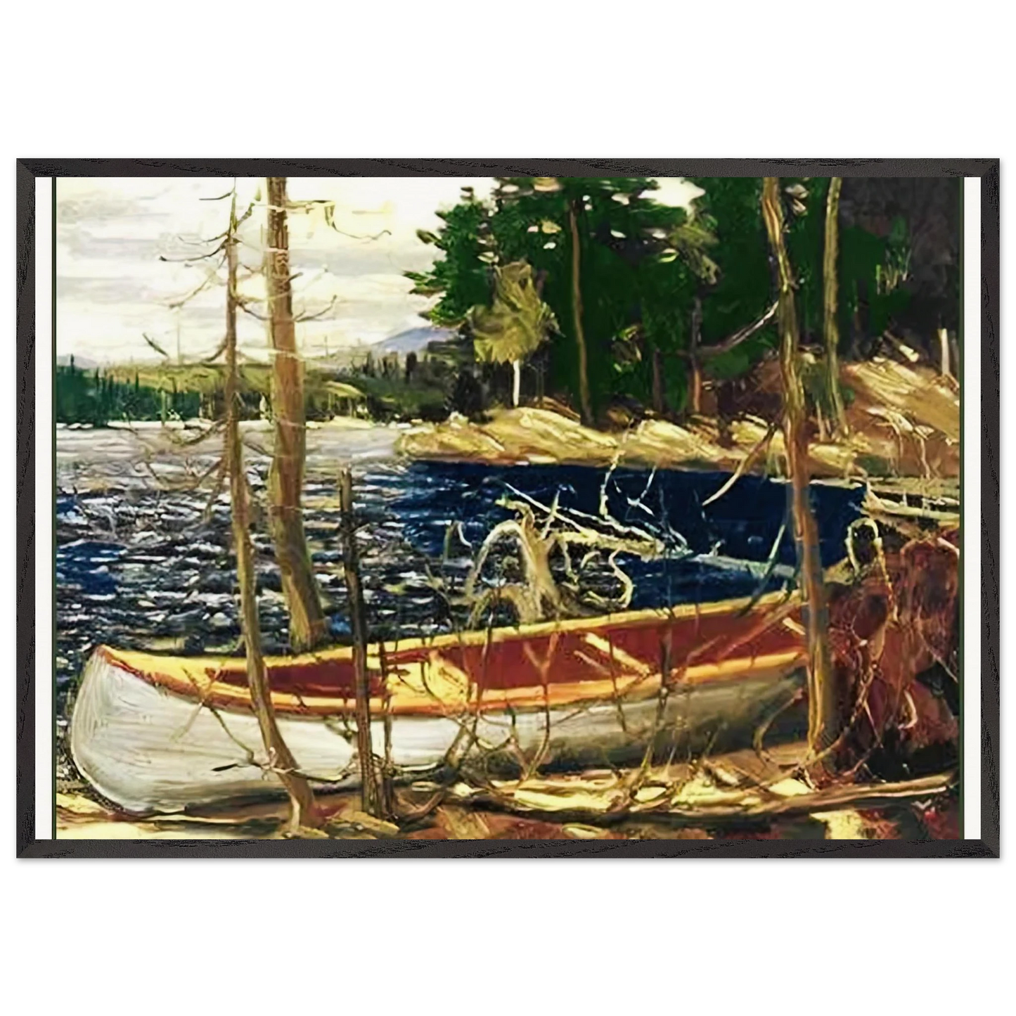 THE CANOE 1912 - Tom Thomson Framed Art Print – Black Wooden Frame - Default Title - -Framed Art Print