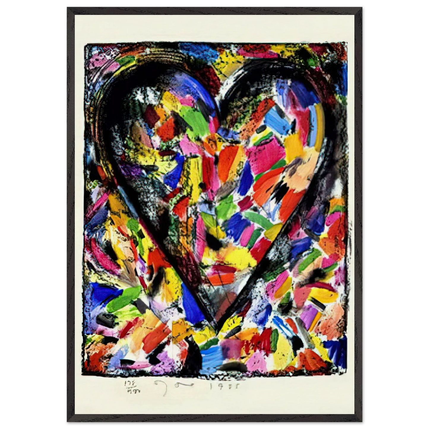 CONFETTI HEART 1985 - Jim Dine 70x100 cm / 28x40 inches Framed Art Print – Black Wooden Frame