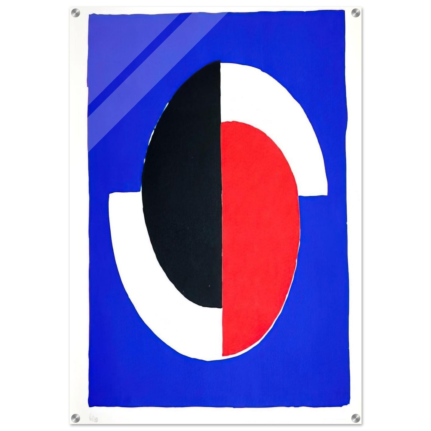 COMPOSITION RED BLUE BLACK WHITE - Sonia Delaunay Acrylic Print - 70x100 cm / 28x40″ inches