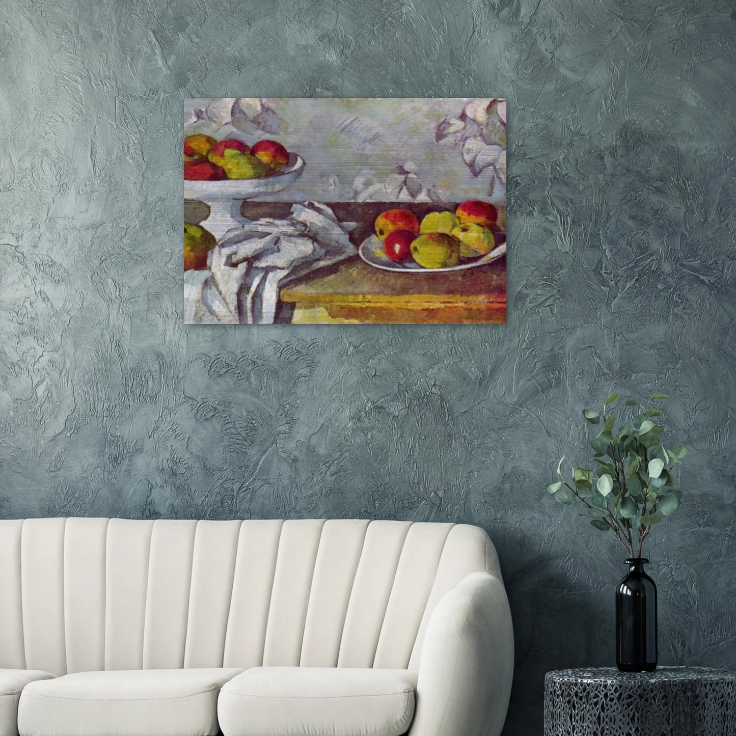 Still life with apples and fruit bowl - Paul Cézanne Brushed Aluminum Print - 70x100 cm / 28x40 inches | Paul Cézanne Aluminum Print | Paul Cézanne Prints