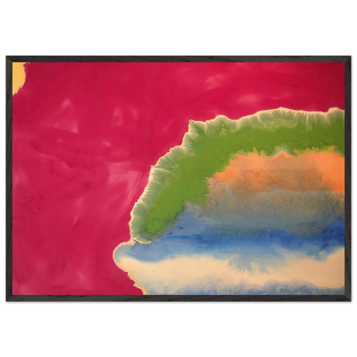 Red Wall - 1970 - Ronnie Landfield 70x100 cm / 28x40 inches Framed Art Print – Black Wooden Frame