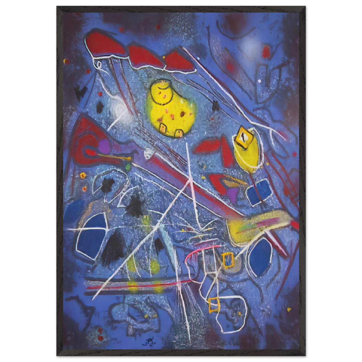 REDNESS OF BLUE 1996 - Roberto Matta Framed Art Print – Black Wooden Frame - Default Title - -Framed Art Print