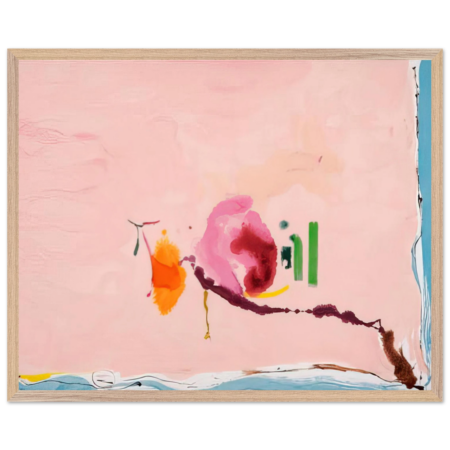 Helen Frankenthaler - Flirt - 1995 Wall art - A2 (42 x 59.4 cm) - Premium Wooden Framed Poster With Fine Art Paper - Wood frame