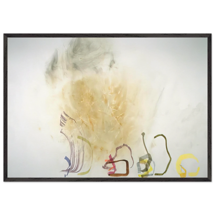 River Rocks and Smoke 1 41190 - 1990 - John Cage 70x100 cm / 28x40 inches Framed Art Print – Black Wooden Frame