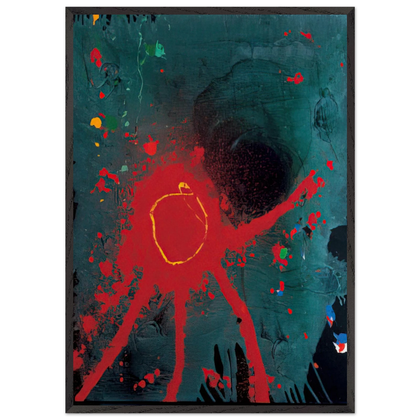 Lebanon - 2007 - John Hoyland 70x100 cm / 28x40 inches Framed Art Print – Black Wooden Frame