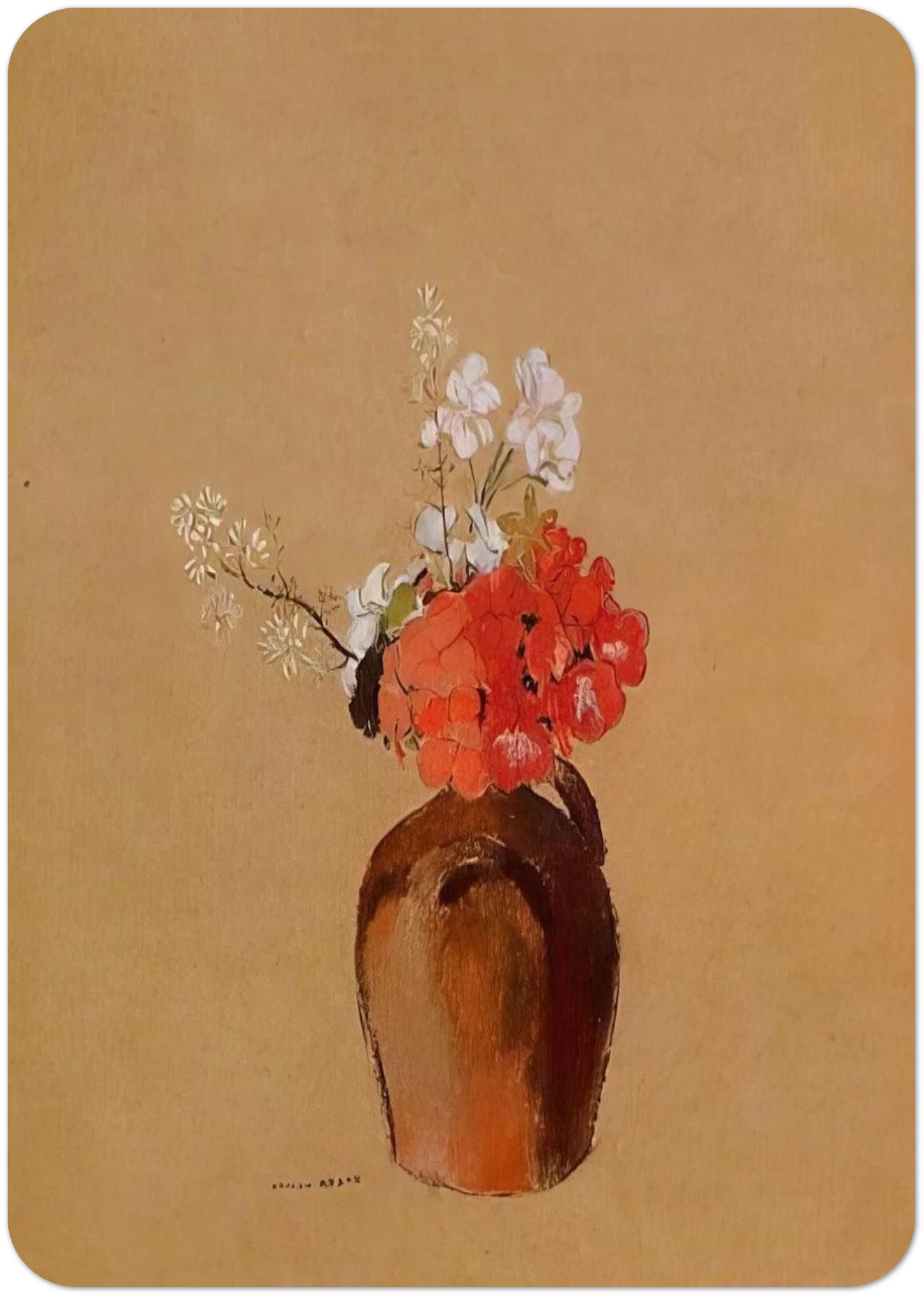 FLOWERS IN A POT By Odilon Redon Pack of 10 Post Cards | Odilon Redon Post Cards | A6 (10.5 x 14.8 cm) - 4.1 x 5.8 inches