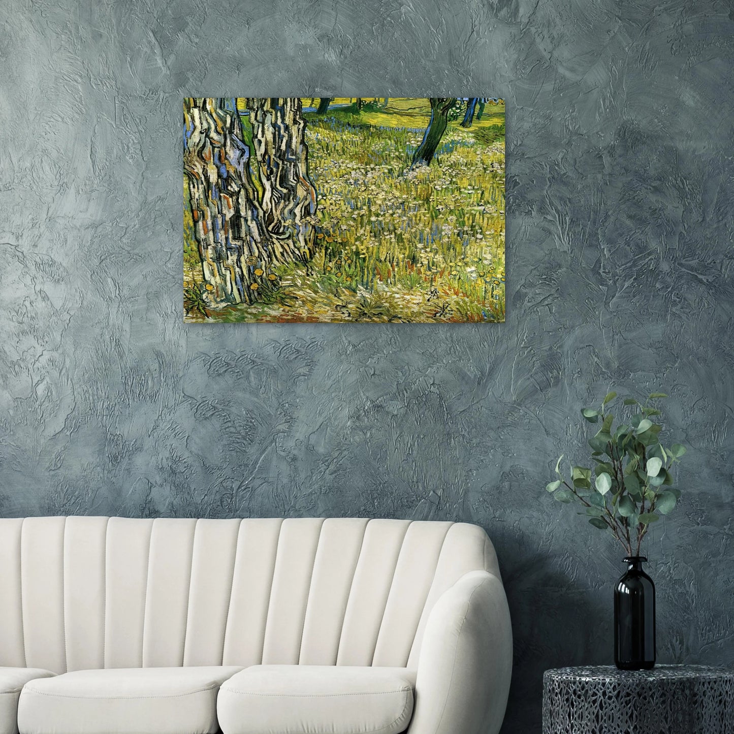 Tree Trunks in the Grass - Vincent van Gogh Brushed Aluminum Print - 70x100 cm / 28x40 inches | Vincent van Gogh Aluminum Print | Vincent van Gogh Prints