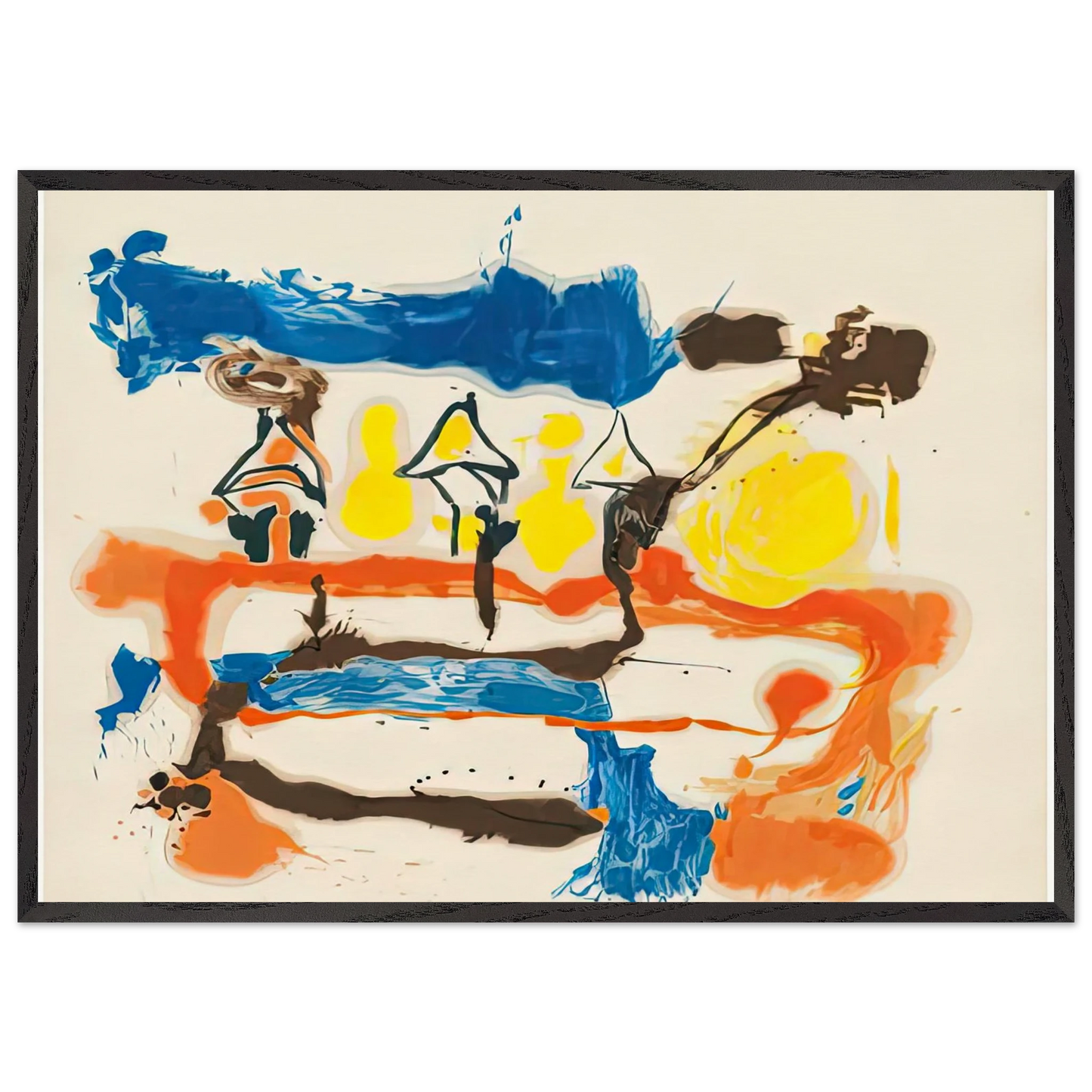 Fable 1961- - Helen Frankenthaler 70x100 cm / 28x40 inches Framed Art Print – Black Wooden Frame