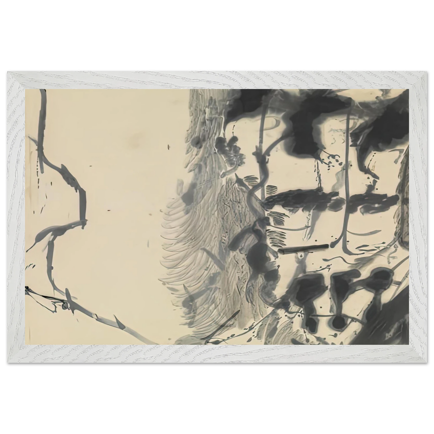 Helen Frankenthaler - New York Bamboo, 1957- Wall Art - 21x29.7 cm / 8x12" - Premium Wooden Framed Poster With Fine Art Paper - White frame