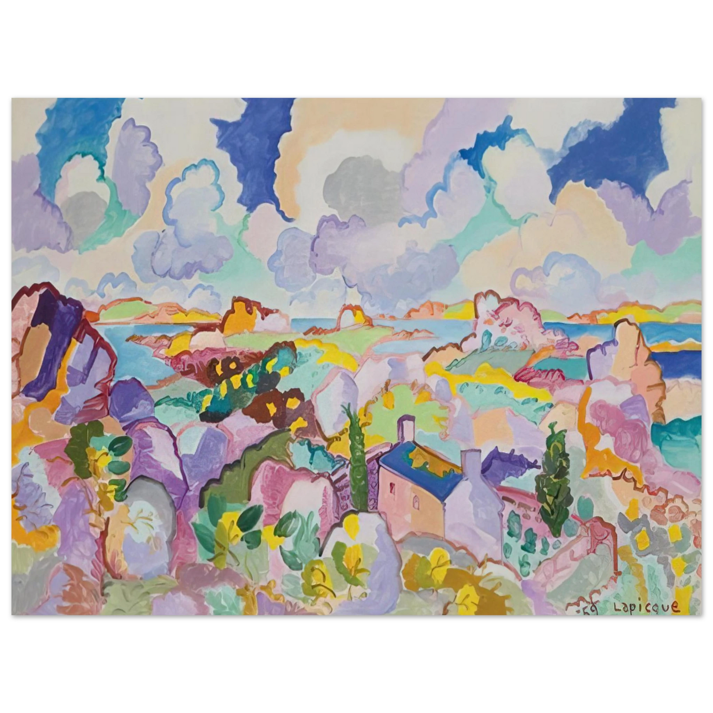 Charles Lapicque - Printemps en Bretagne - 1959 Fine Art Poster - Default Title