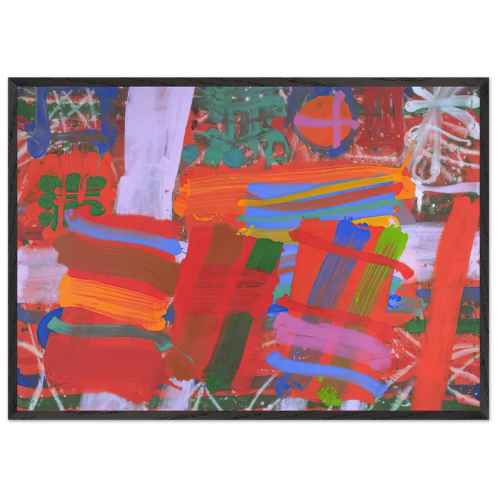 St Germain - 1995 - Albert Irvin 70x100 cm / 28x40 inches Framed Art Print – Black Wooden Frame