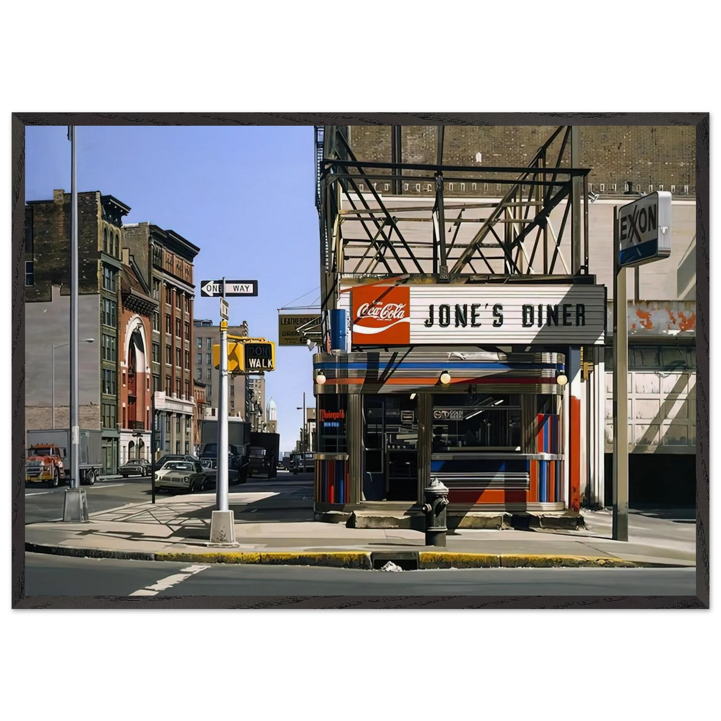 JONES DINER 1979 - Richard Estes Framed Art Print – Black Wooden Frame - Default Title - -Framed Art Print