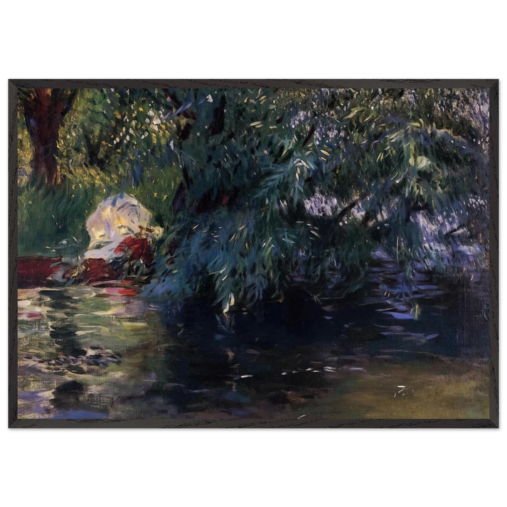 A Backwater Calcot Mill near Reading - John Singer Sargent 70x100 cm / 28x40 inches Framed Art Print – Black Wooden Frame