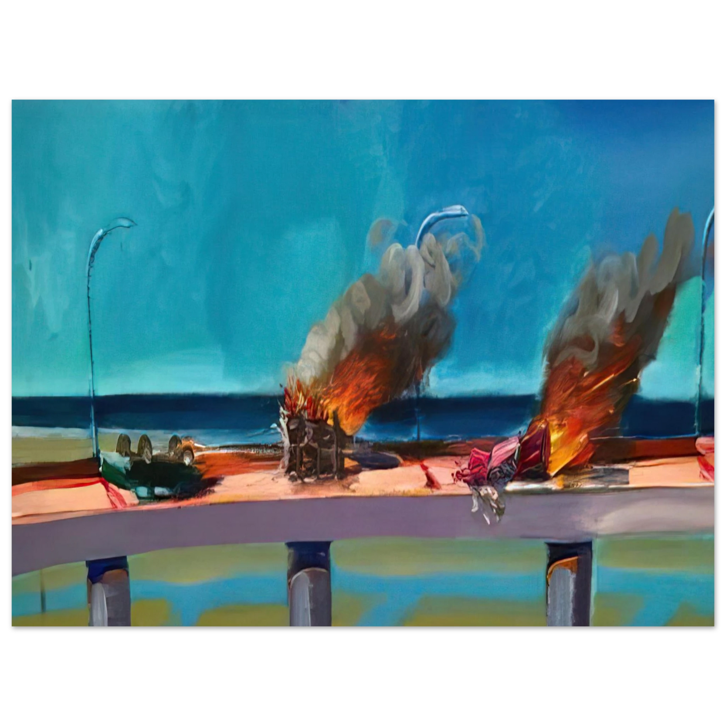 Carlos Almaraz - Longo Crash - 1982 Fine Art Poster - Default Title