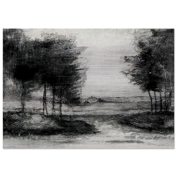 Landscape - Vincent van Gogh Brushed Aluminum Print - 70x100 cm / 28x40 inches | Vincent van Gogh Aluminum Print | Vincent van Gogh Prints