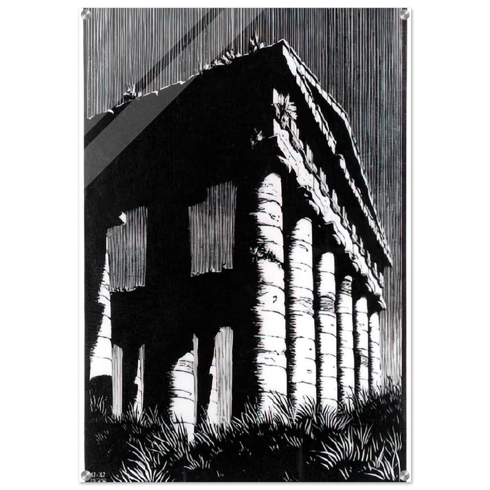 TEMPLE OF SEGESTE SICILY - MC Escher Acrylic Print - 70x100 cm / 28x40″ inches | MC Escher Wall Art | MC Escher Prints