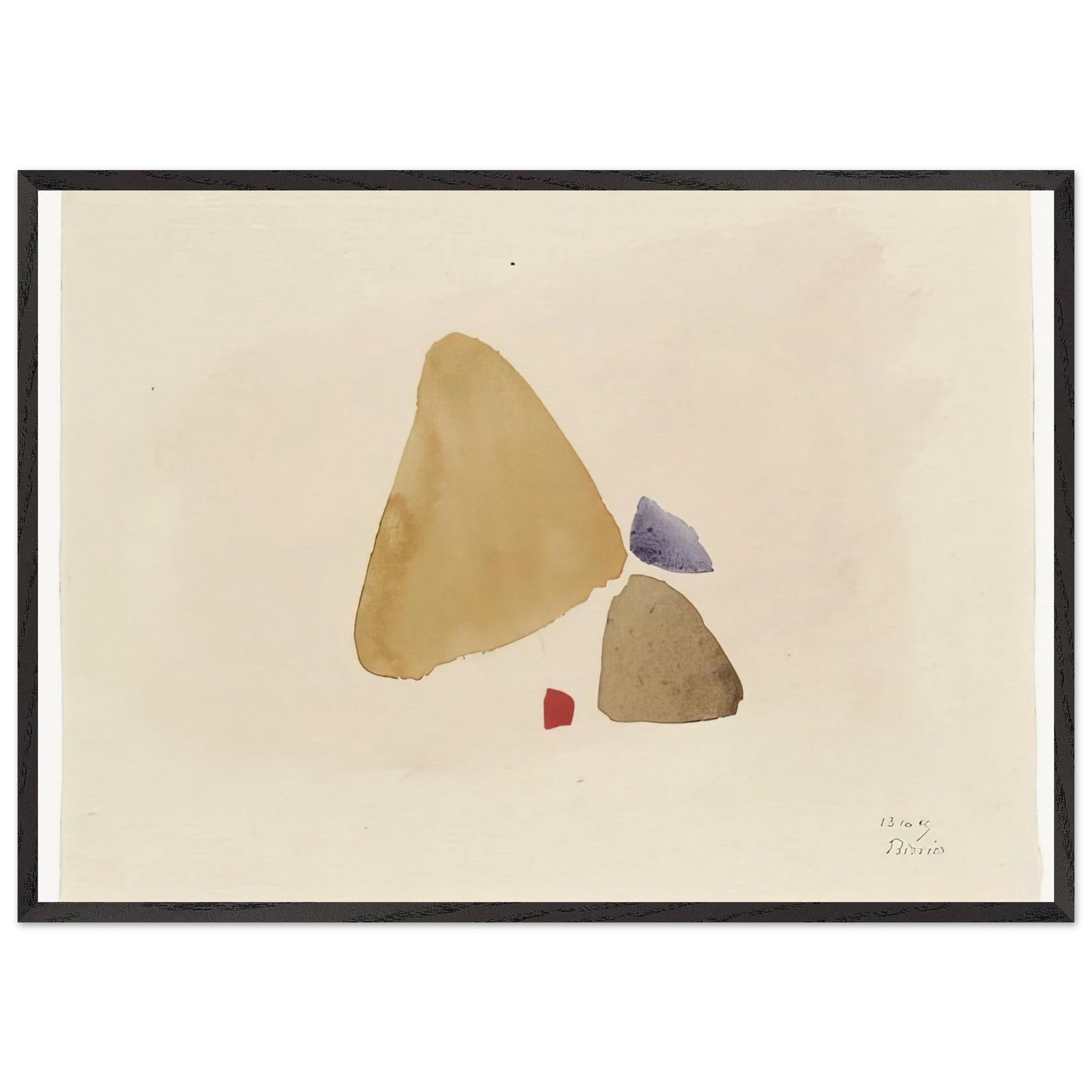 231049 - 1949 - Julius Bissier 70x100 cm / 28x40 inches Framed Art Print – Black Wooden Frame