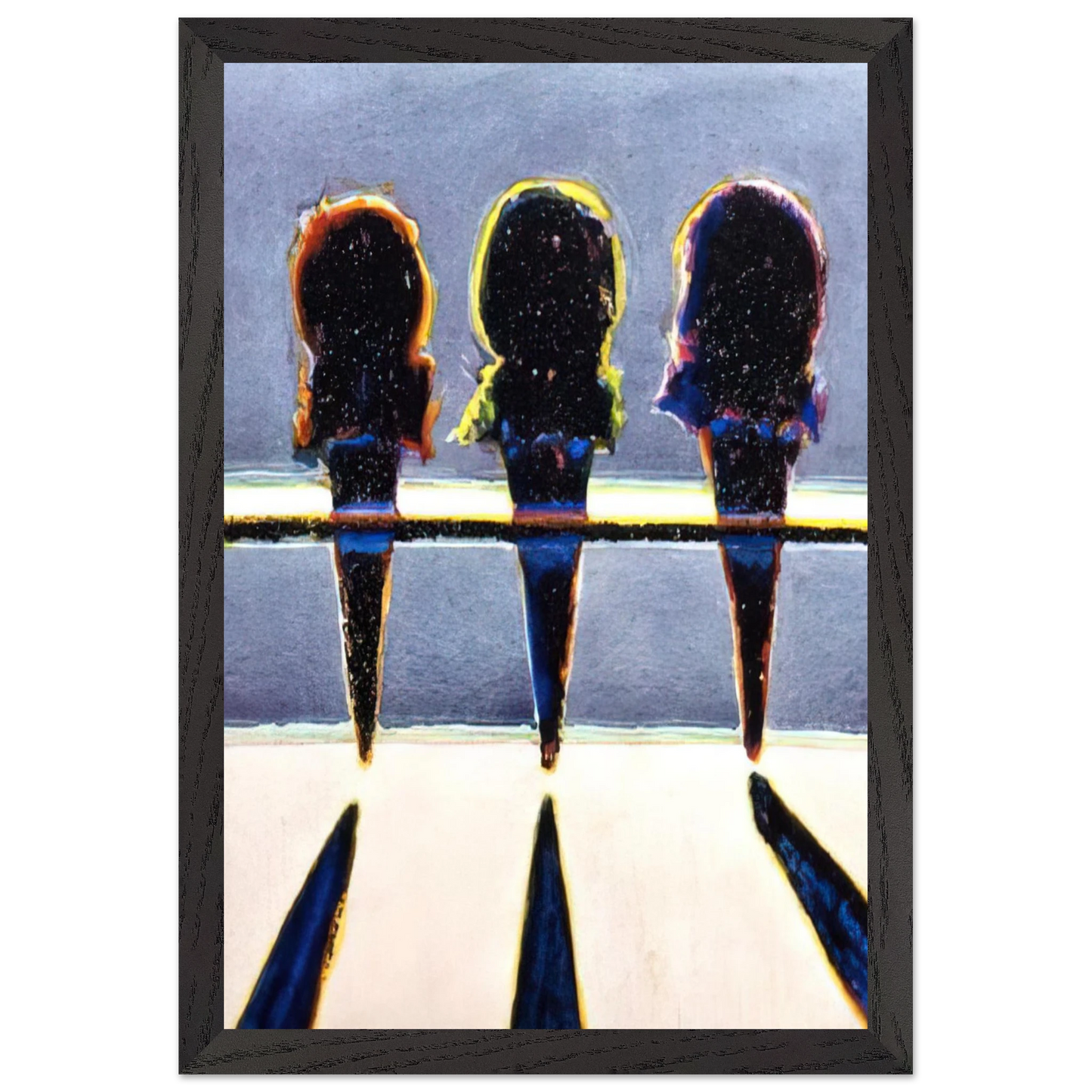 Wayne Thiebaud - Dark Cones - 1964 Wall Art - 60x80 cm / 24x32 inches - Premium Wooden Framed Poster With Fine Art Paper - Wood frame