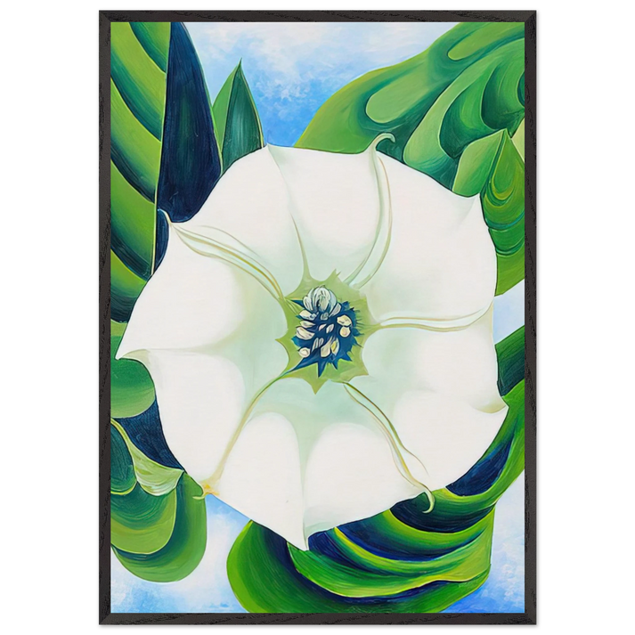 Jimson Weed - Georgia OKeeffe 70x100 cm / 28x40 inches Framed Art Print – Black Wooden Frame