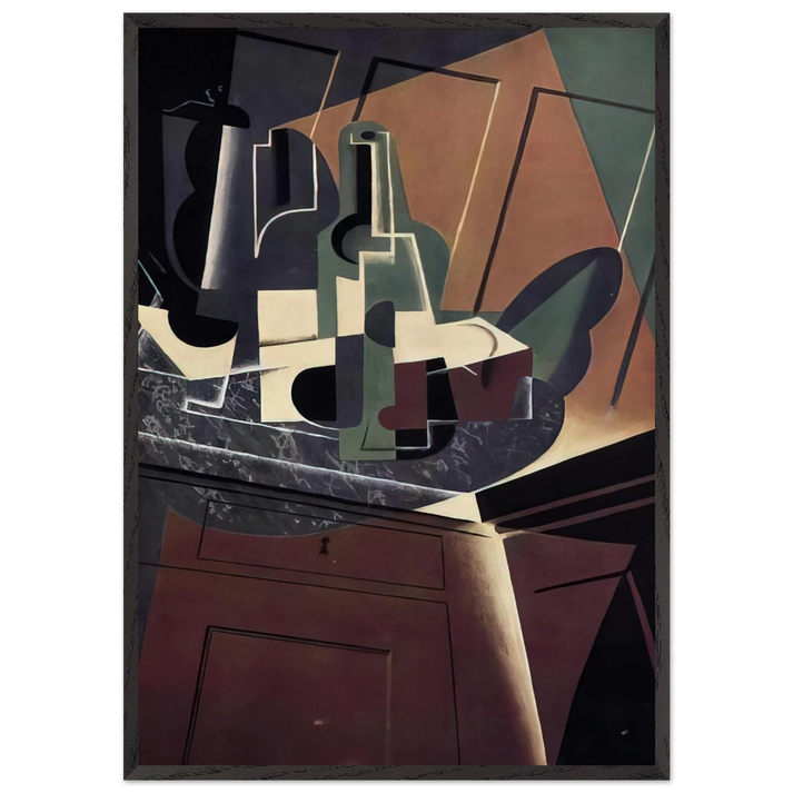 THE SIDEBOARD 1917 - Juan Gris 70x100 cm / 28x40 inches Framed Art Print – Black Wooden Frame