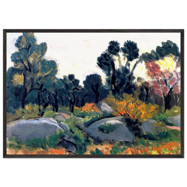ROCKS IN THE VALLEE DU LOUP 1925 - Henri Matisse 70x100 cm / 28x40 inches Framed Art Print – Black Wooden Frame