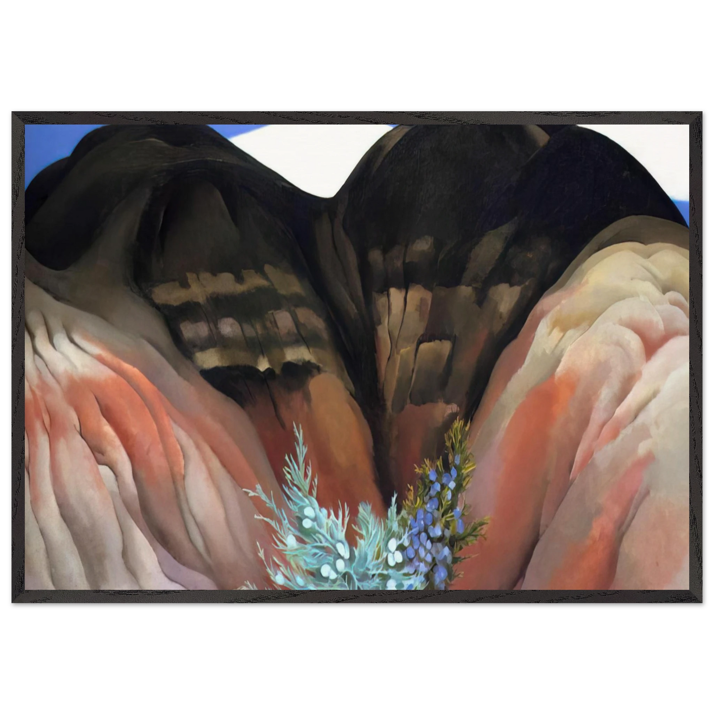 Black Hills with Cedar - Georgia OKeeffe 70x100 cm / 28x40 inches Framed Art Print – Black Wooden Frame
