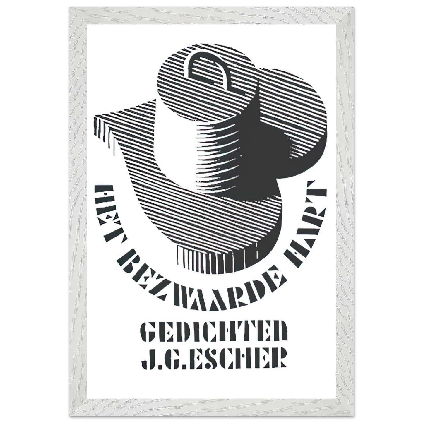 MC Escher - ESCHER (26) Wall Art - 21x29.7 cm / 8x12" - Premium Wooden Framed Poster With Fine Art Paper - White frame