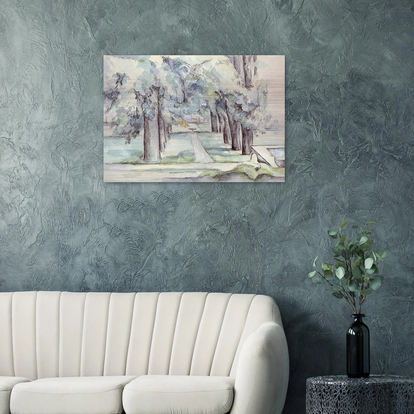 Pool and Lane of Chestnut Trees at Jas de Bouffan - Paul Cézanne Brushed Aluminum Print - 70x100 cm / 28x40 inches | Paul Cézanne Aluminum Print | Paul Cézanne Prints