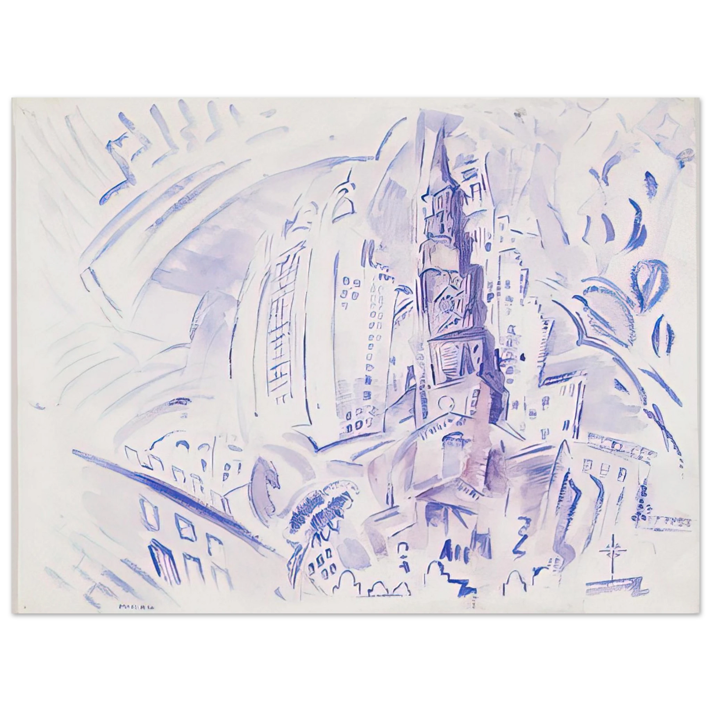 John Marin - St. Paul's, Manhattan - 1914 Fine Art Poster - Default Title