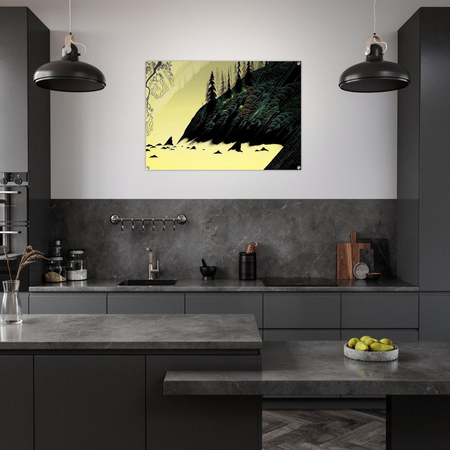 Spruce Redwood and Pine - Eyvind Earle Acrylic Print - 70x100 cm / 28x40″ inches | Eyvind Earle Wall Art | Eyvind Earle Prints