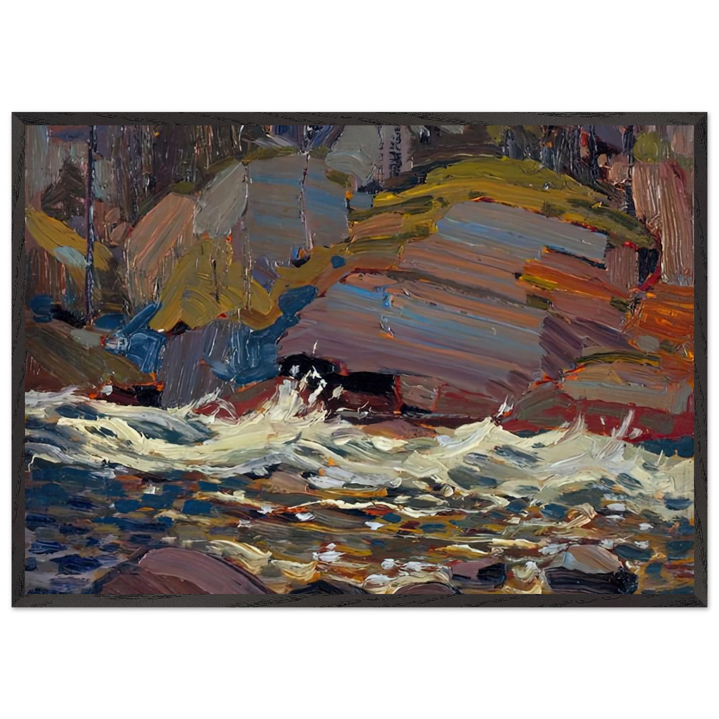 SWIFT WATER 1916 - Tom Thomson Framed Art Print – Black Wooden Frame - Default Title - -Framed Art Print
