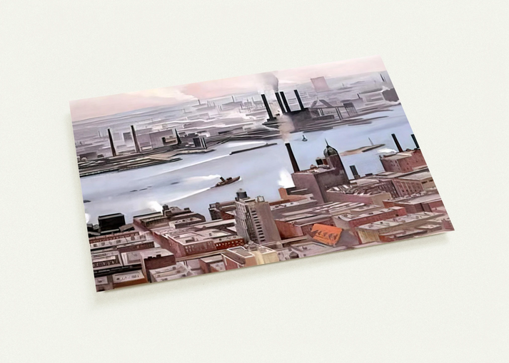 East River from the Thirtieth Story of the Shelton Hotel By Georgia O'Keeffe Pack of 10 Post Cards | Georgia O'Keeffe Post Cards | A6 (10.5 x 14.8 cm) - 4.1 x 5.8 inches