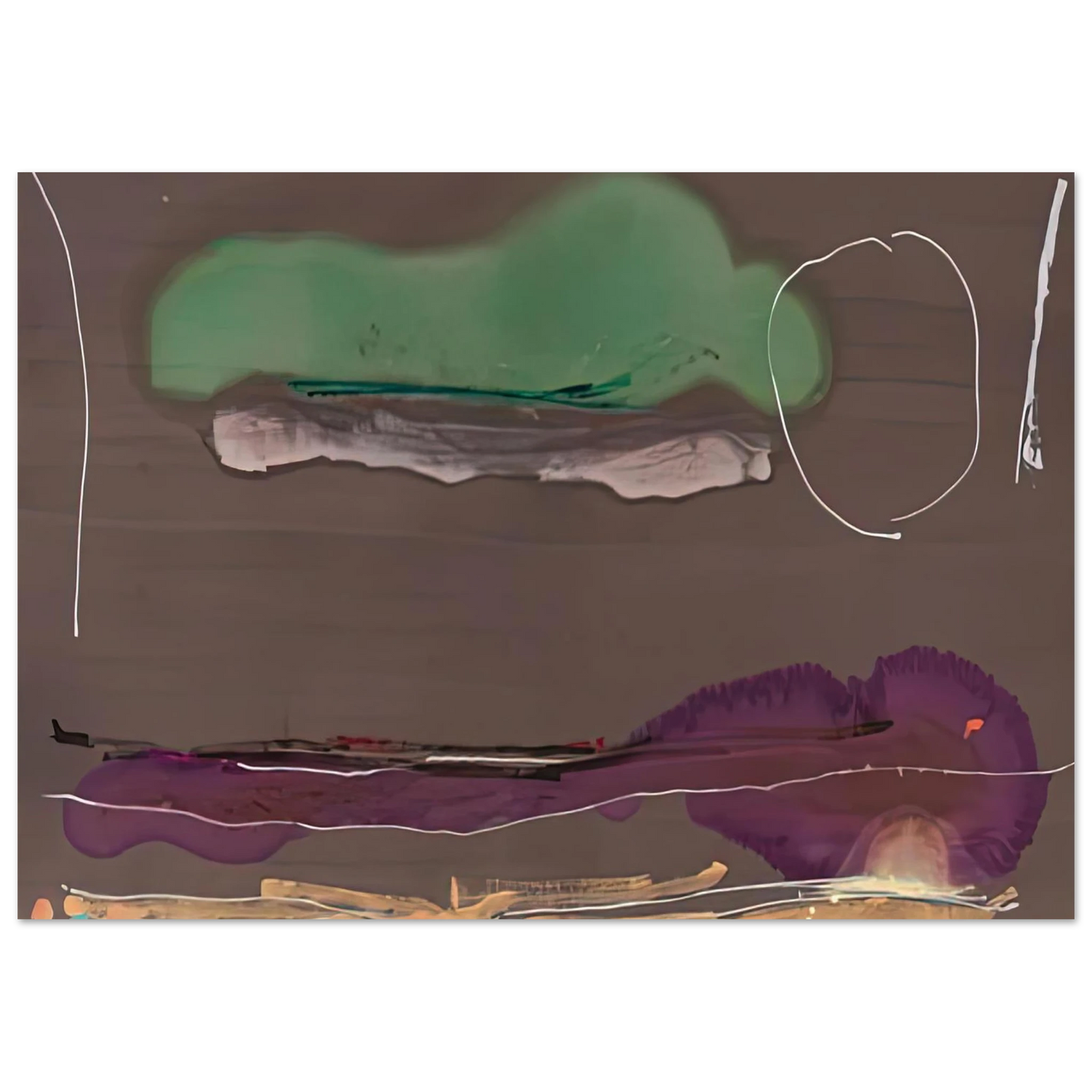 Helen Frankenthaler - Madrid, 1984- Wall Art - 30x40 cm / 12x16 inches - Premium Wooden Framed Poster With Fine Art Paper - White frame