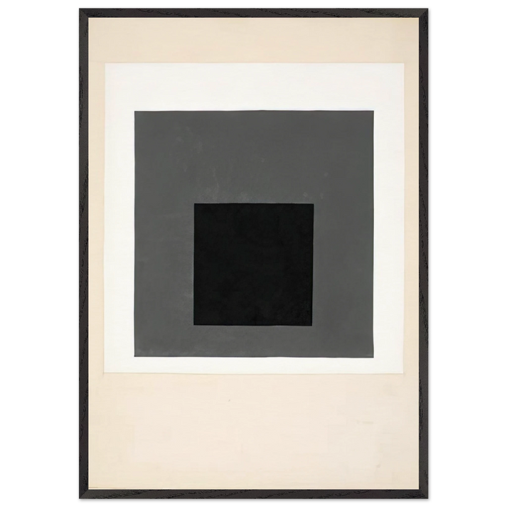 STUDY FOR A HOMAGE TO THE SQUARE 1949 - Josef Albers 70x100 cm / 28x40 inches Framed Art Print – Black Wooden Frame