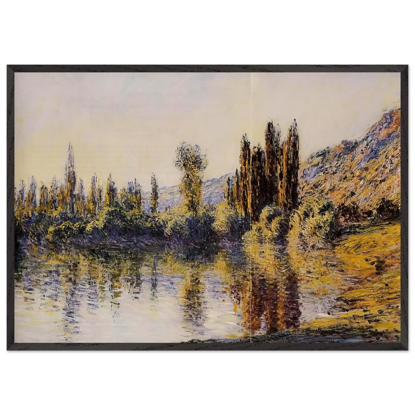 The Seine at Vetheuil - claude monet Framed Art Print – Black Wooden Frame - Default Title - -Framed Art Print