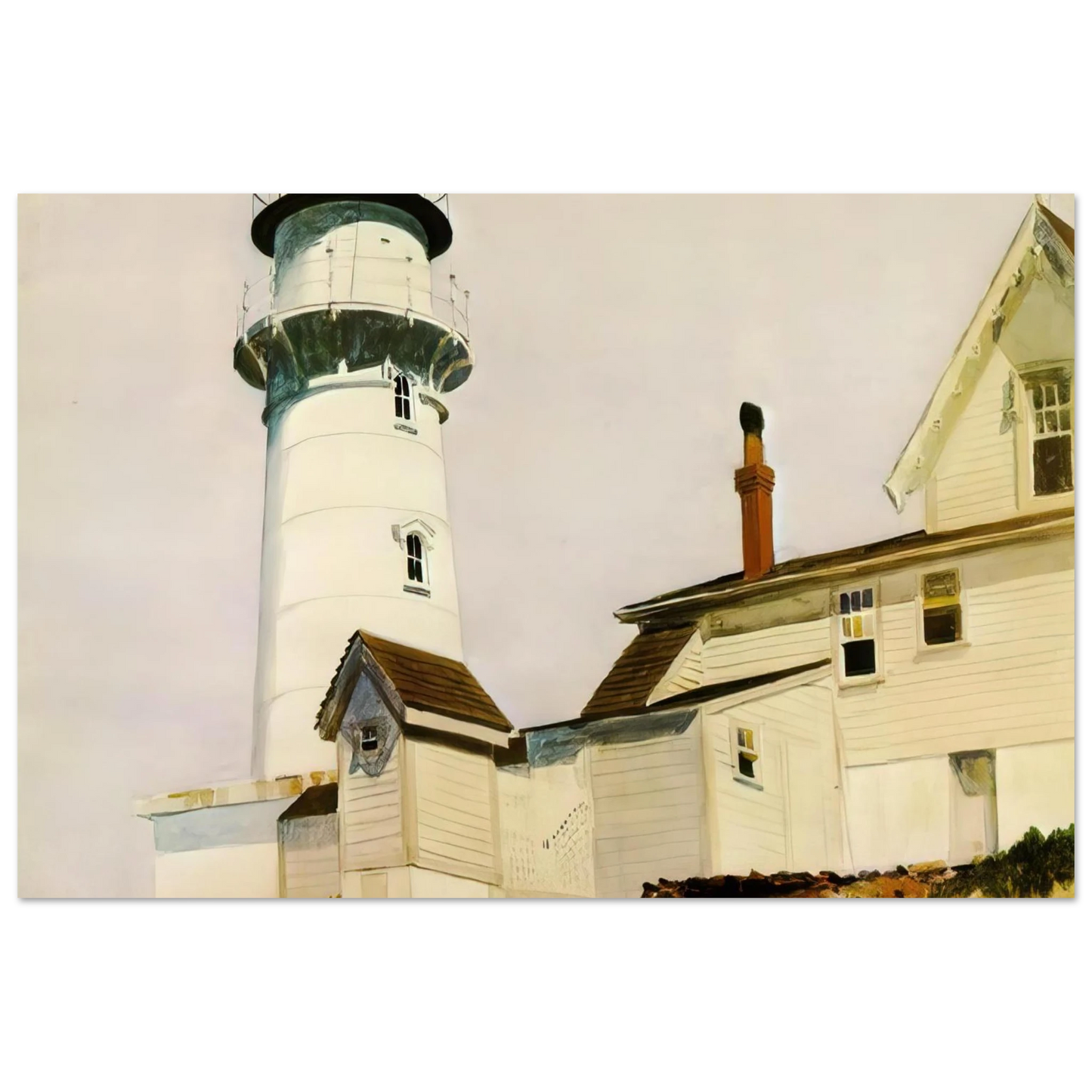 Edward Hopper - Light at Two lights Fine Art Poster - 75x100 cm / 30x40 inches