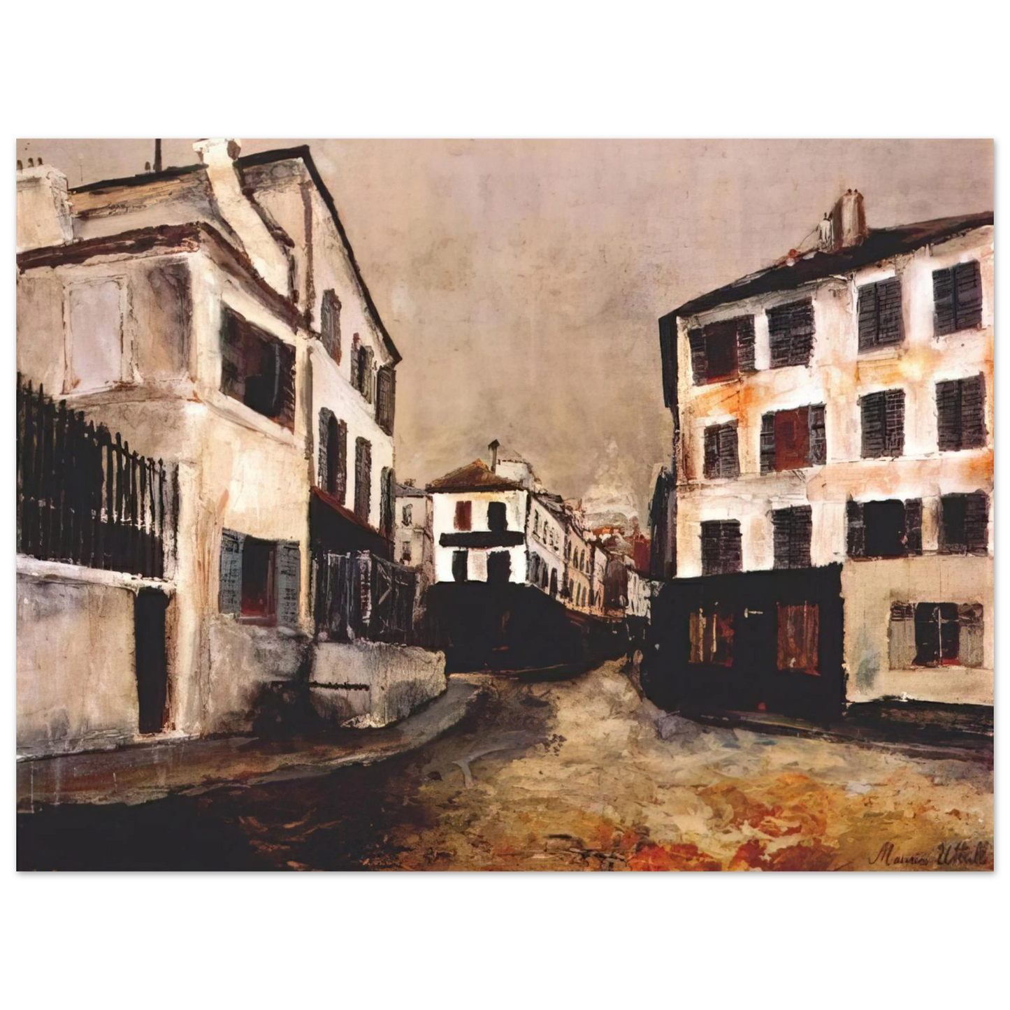 Maurice Utrillo - NORVINS STREET Fine Art Poster - Default Title