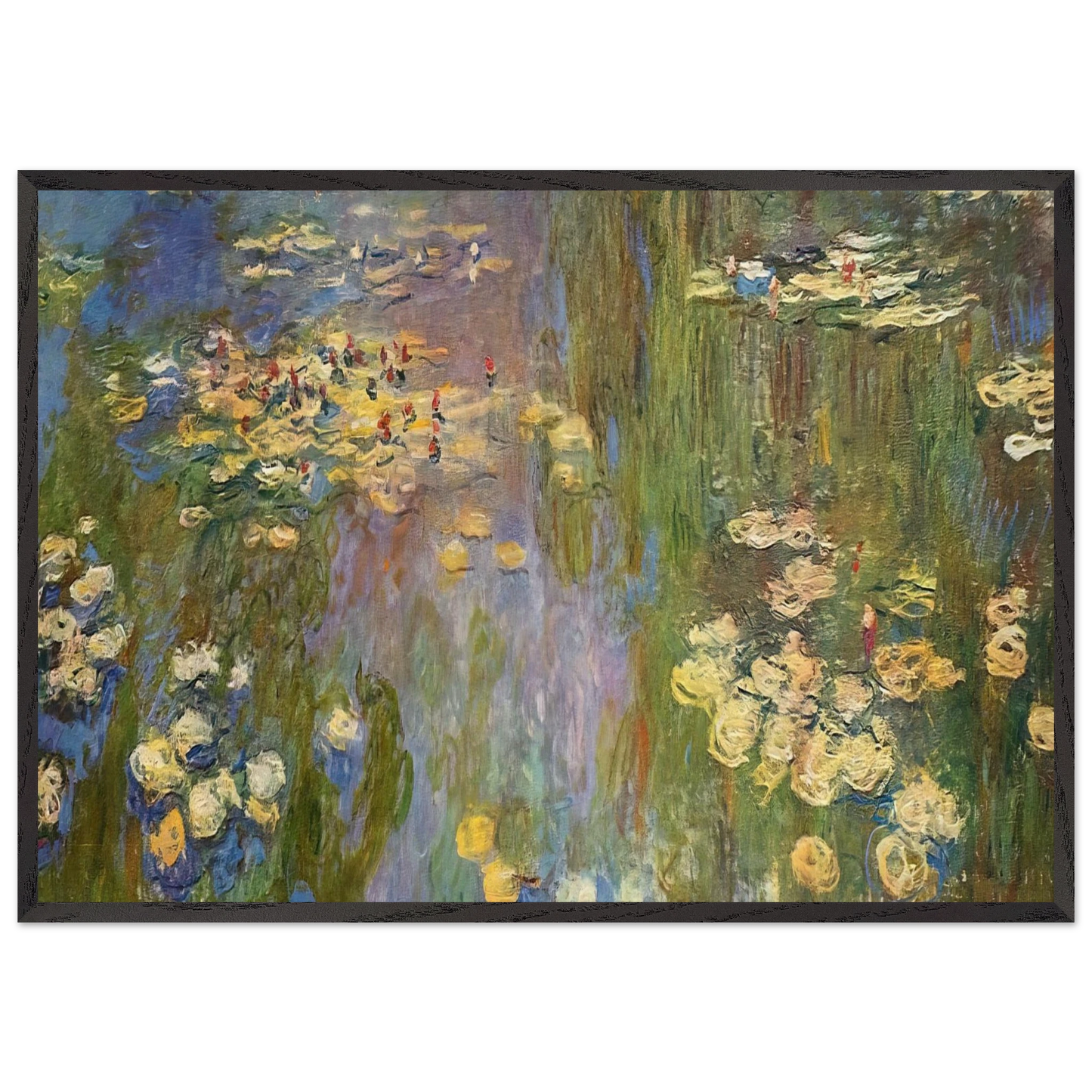 Water Lilies - claude monet Framed Art Print – Black Wooden Frame - Default Title - -Framed Art Print