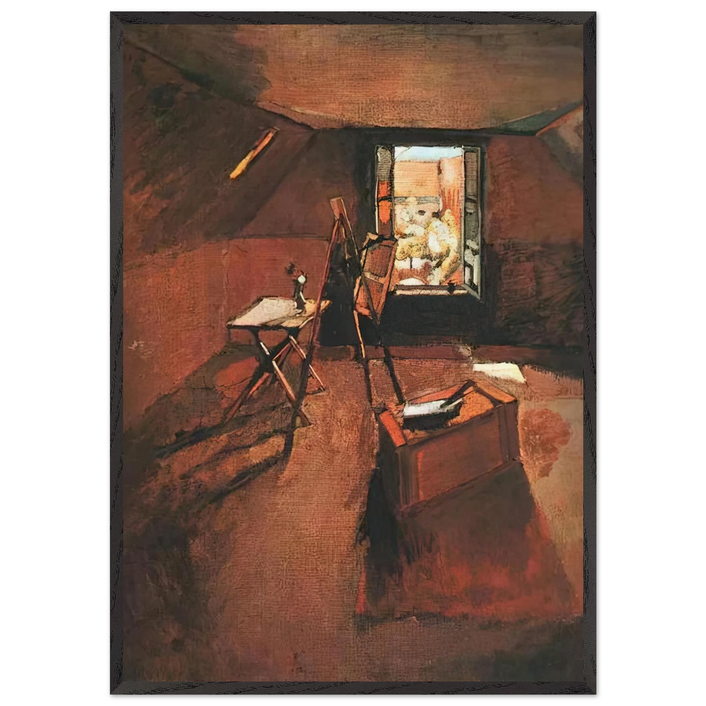 STUDIO UNDER THE EAVES - Henri Matisse 70x100 cm / 28x40 inches Framed Art Print – Black Wooden Frame