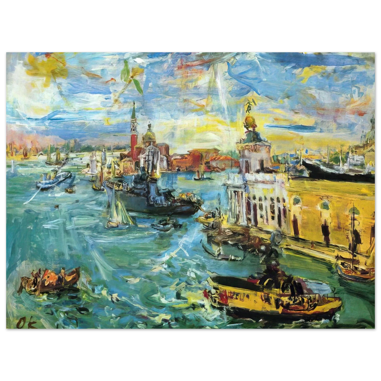 OSKAR KOKOSCHKA - VENICE DOGANA 1948 Fine Art Poster - Default Title