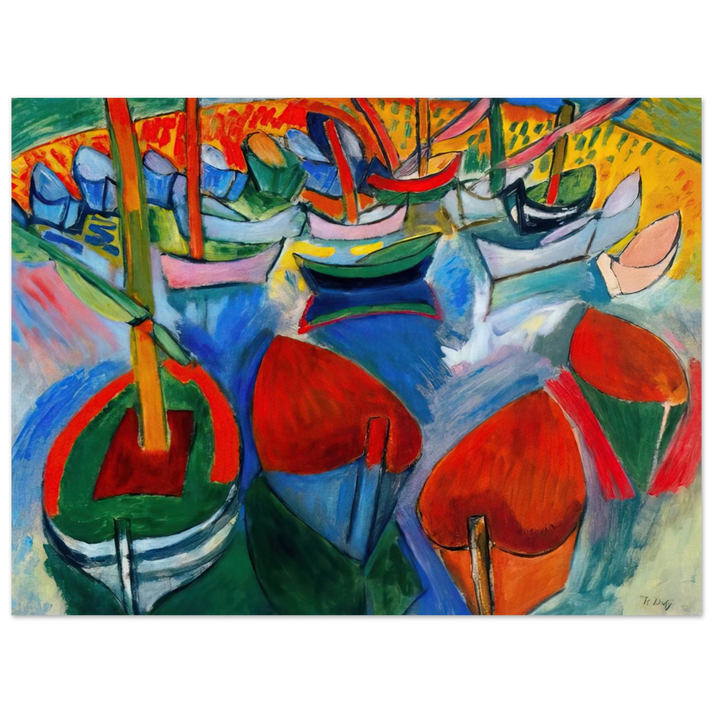 Raoul Dufy - BOATS AT MARTIGUES 1908 75x100 cm / 30x40inches Fine Art Poster